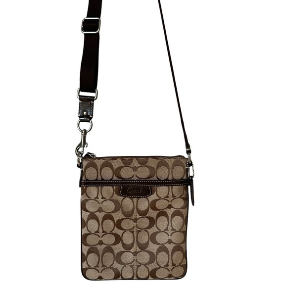 Coach Handbags - Coach Signature Logo CC Crossbody Messenger Bag, Brown Tan